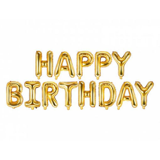 Picture of FOIL BALLOON HAPPY BIRTHDAY GOLD 340 X 35CM